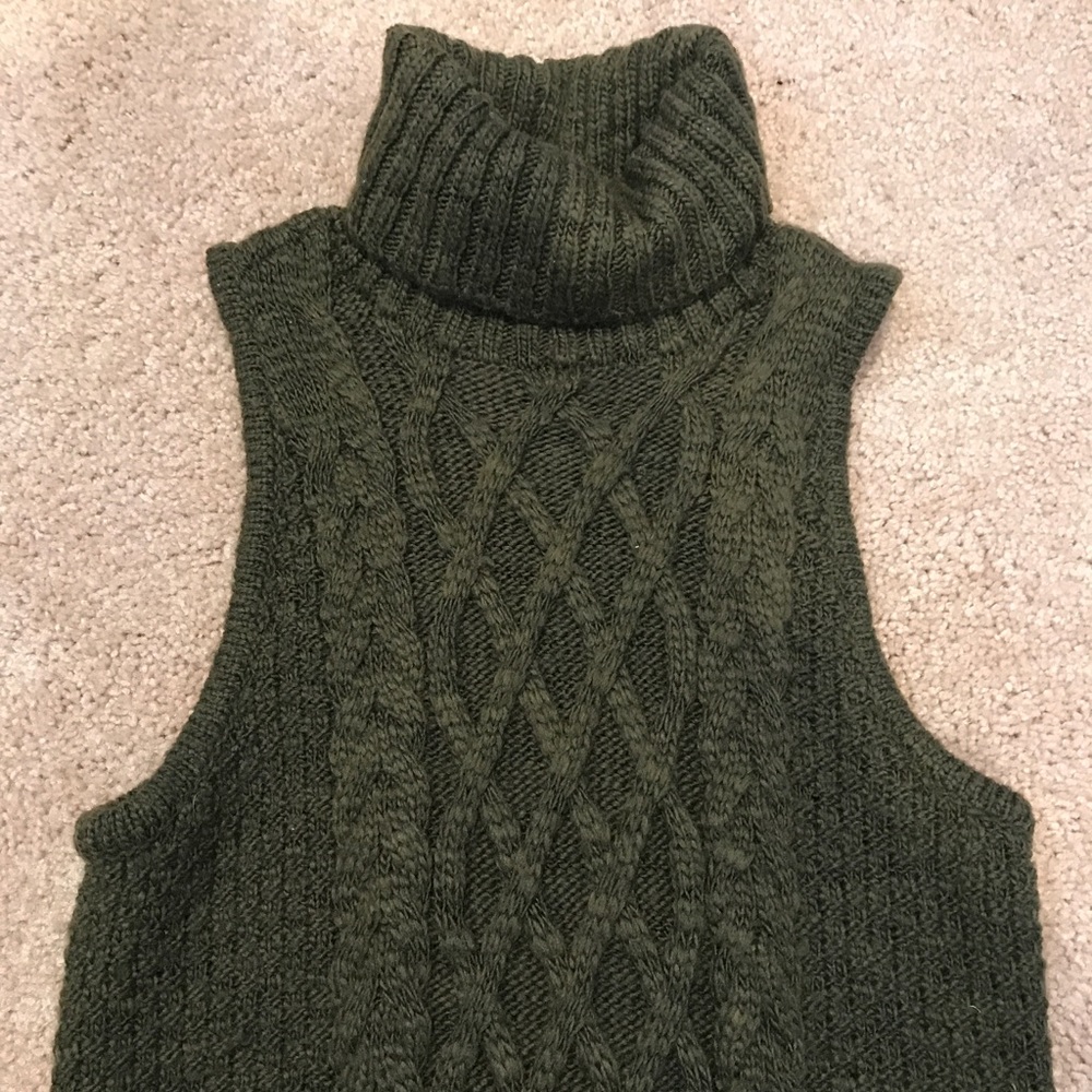 Cable knit turtle neck dress